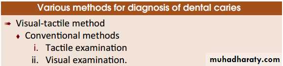 Diagnosis of caries