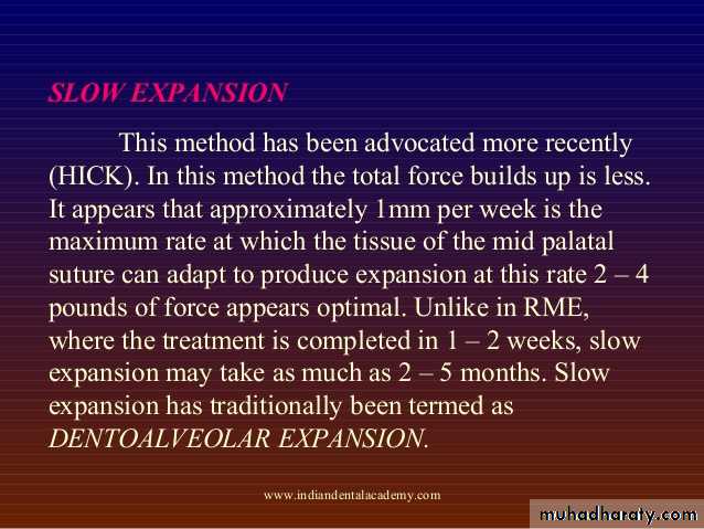 Expansion in orthodontics