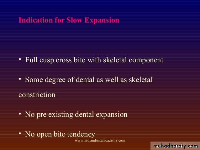Expansion in orthodontics