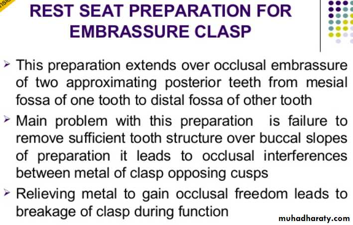 mouth preparation for removable partial denture