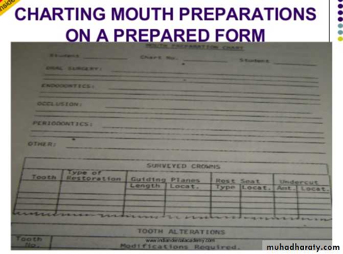 mouth preparation for removable partial denture