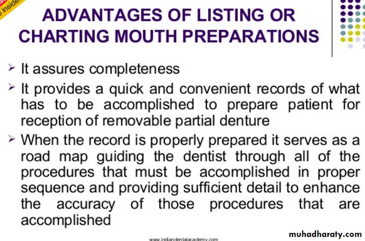 mouth preparation for removable partial denture