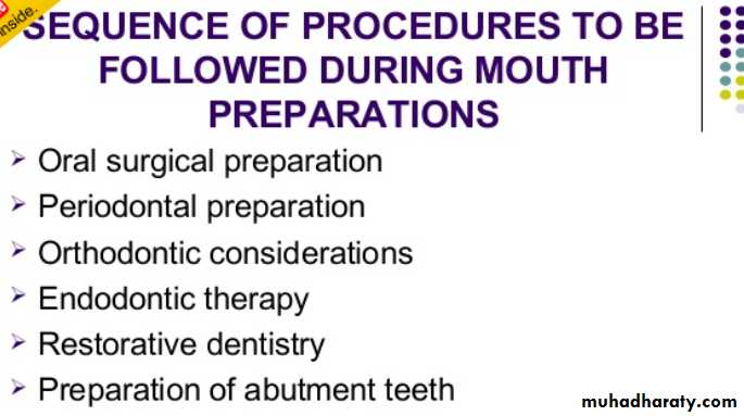 mouth preparation for removable partial denture