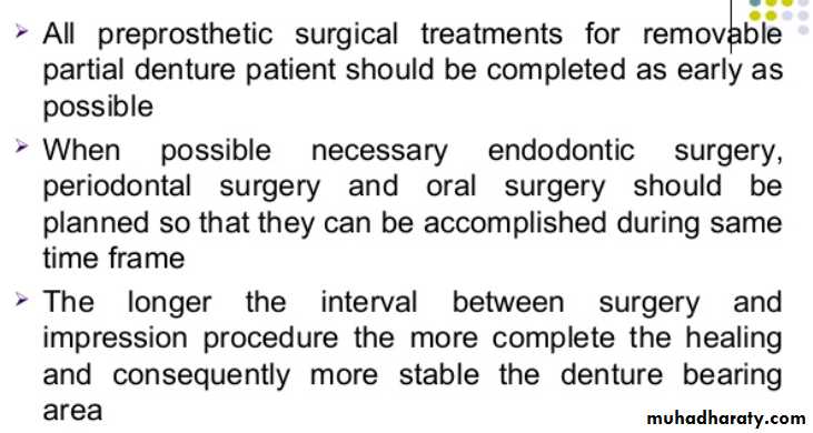 mouth preparation for removable partial denture
