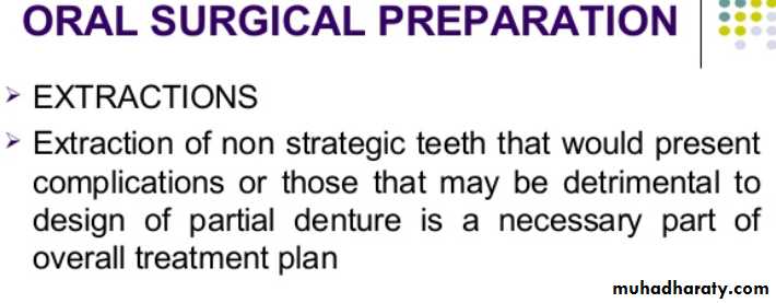 mouth preparation for removable partial denture