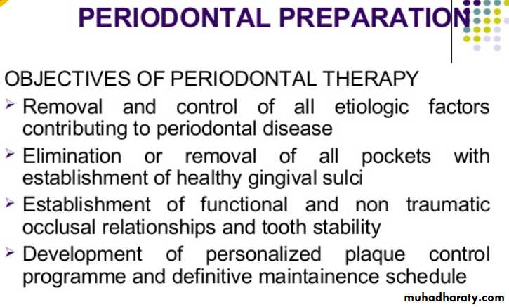 mouth preparation for removable partial denture