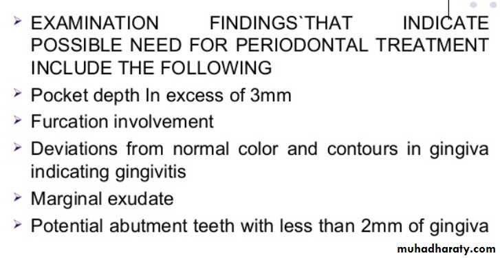 mouth preparation for removable partial denture
