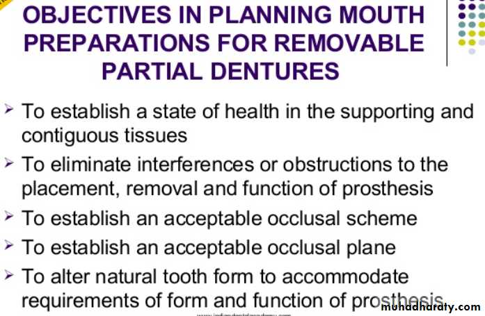 mouth preparation for removable partial denture