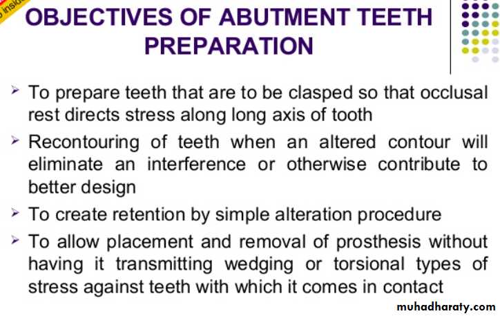 mouth preparation for removable partial denture