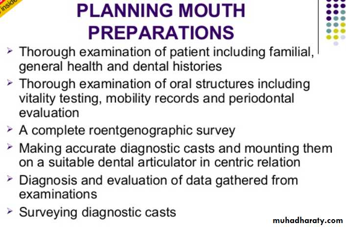 mouth preparation for removable partial denture