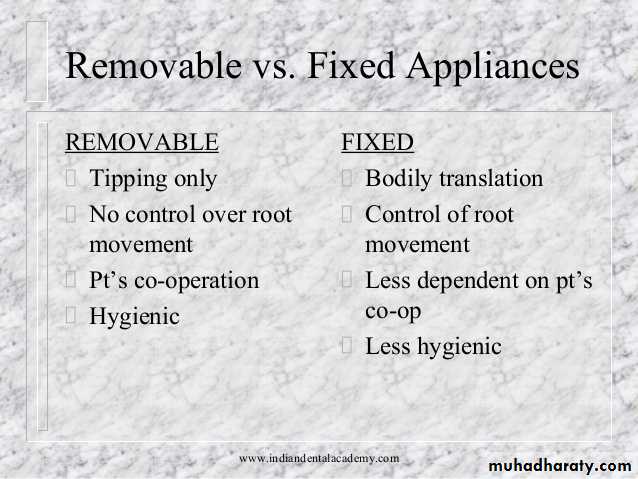 fixed appliance