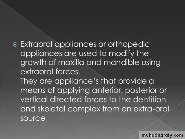 Extra oral appliances