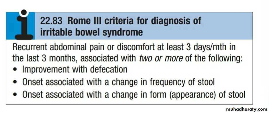 IRRITABLE BOWEL SYNDROME