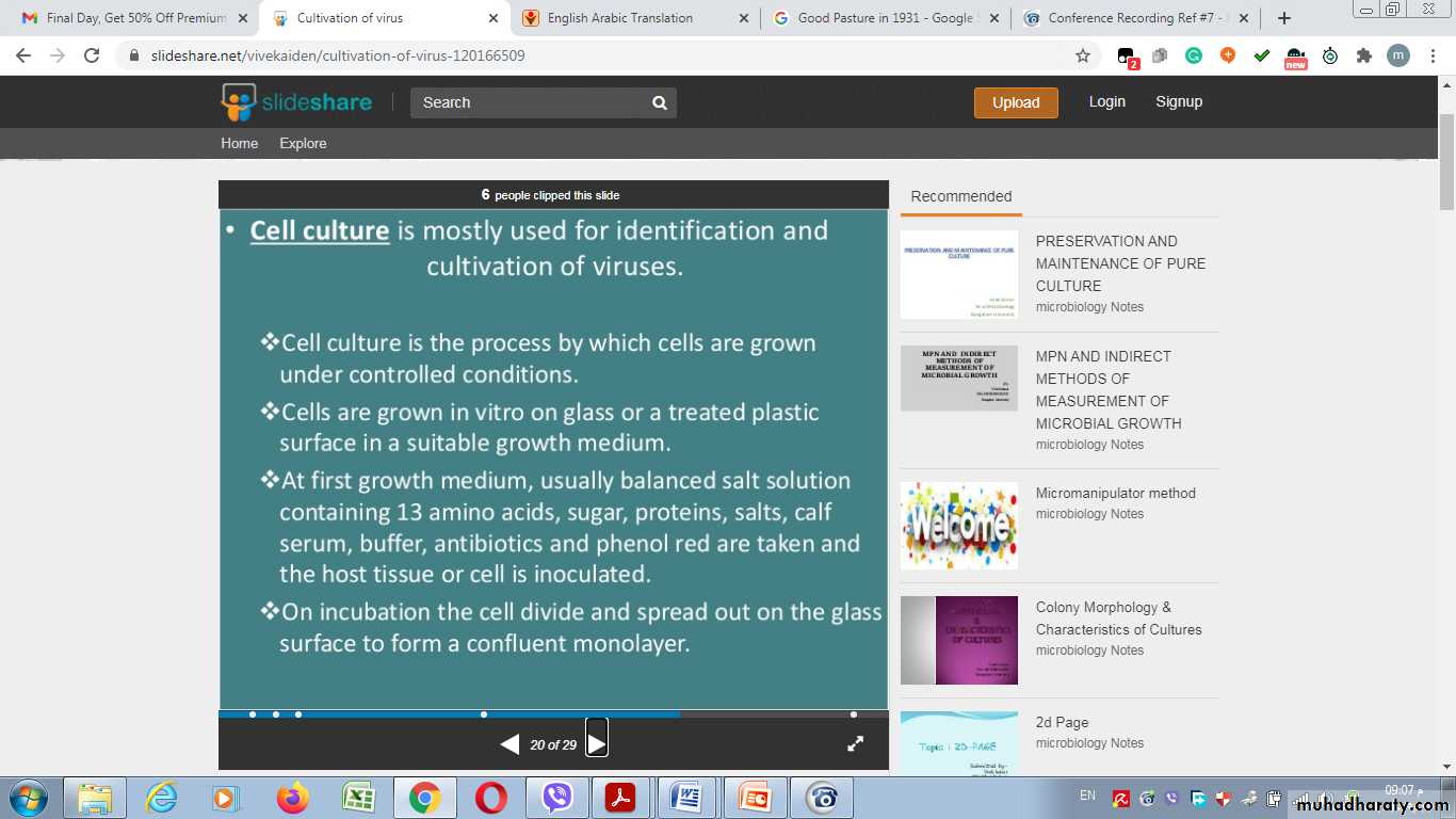 Cultivation, Detection and Quantitation of Viruses