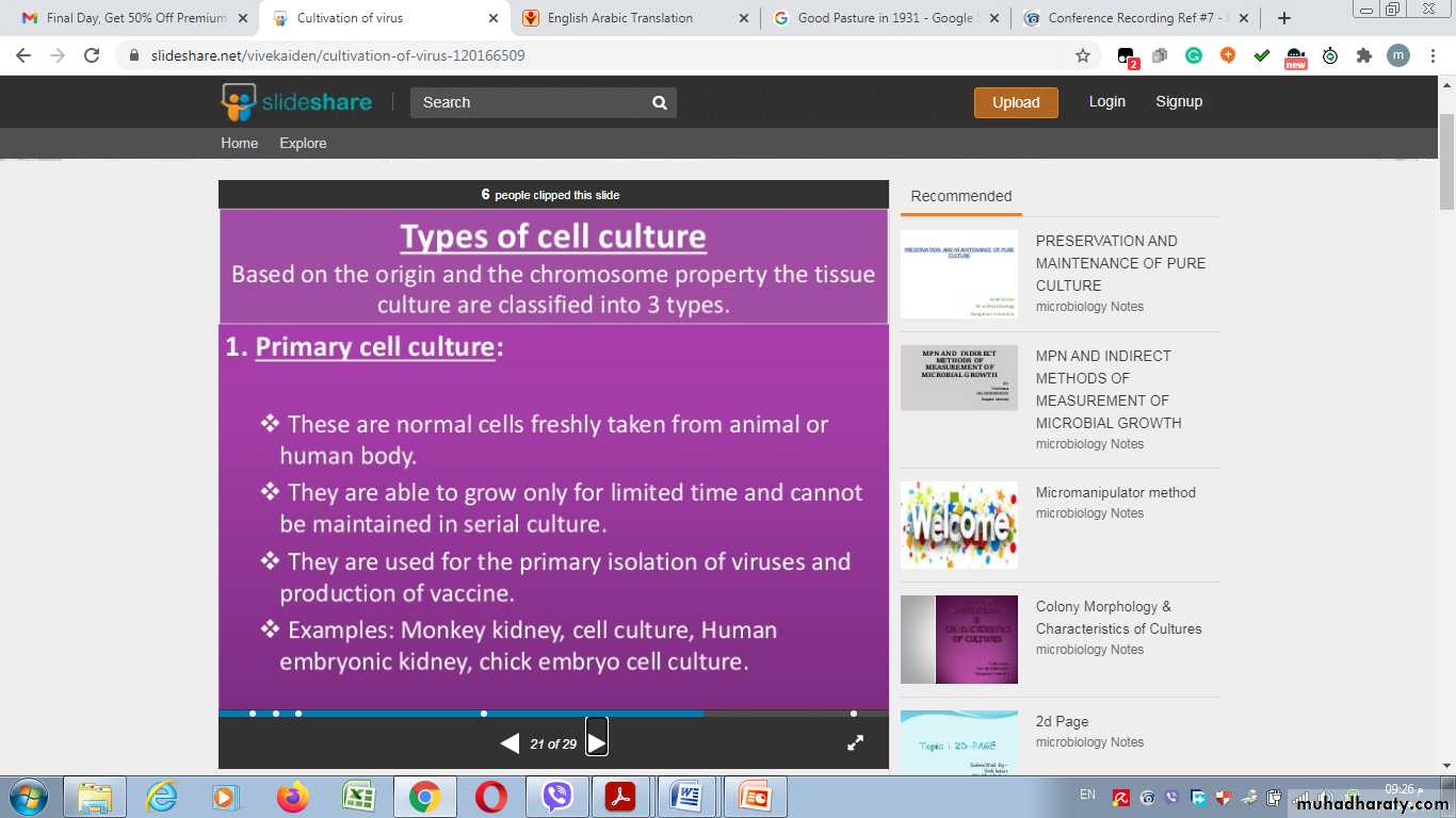 Cultivation, Detection and Quantitation of Viruses