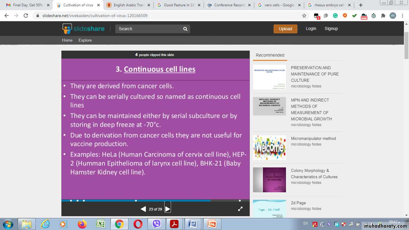 Cultivation, Detection and Quantitation of Viruses